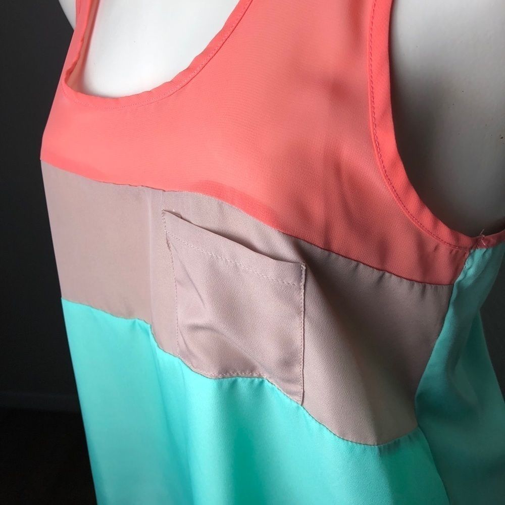 Charming Charlie Colorblock Racerback Tank Top M - Picture 2 of 10
